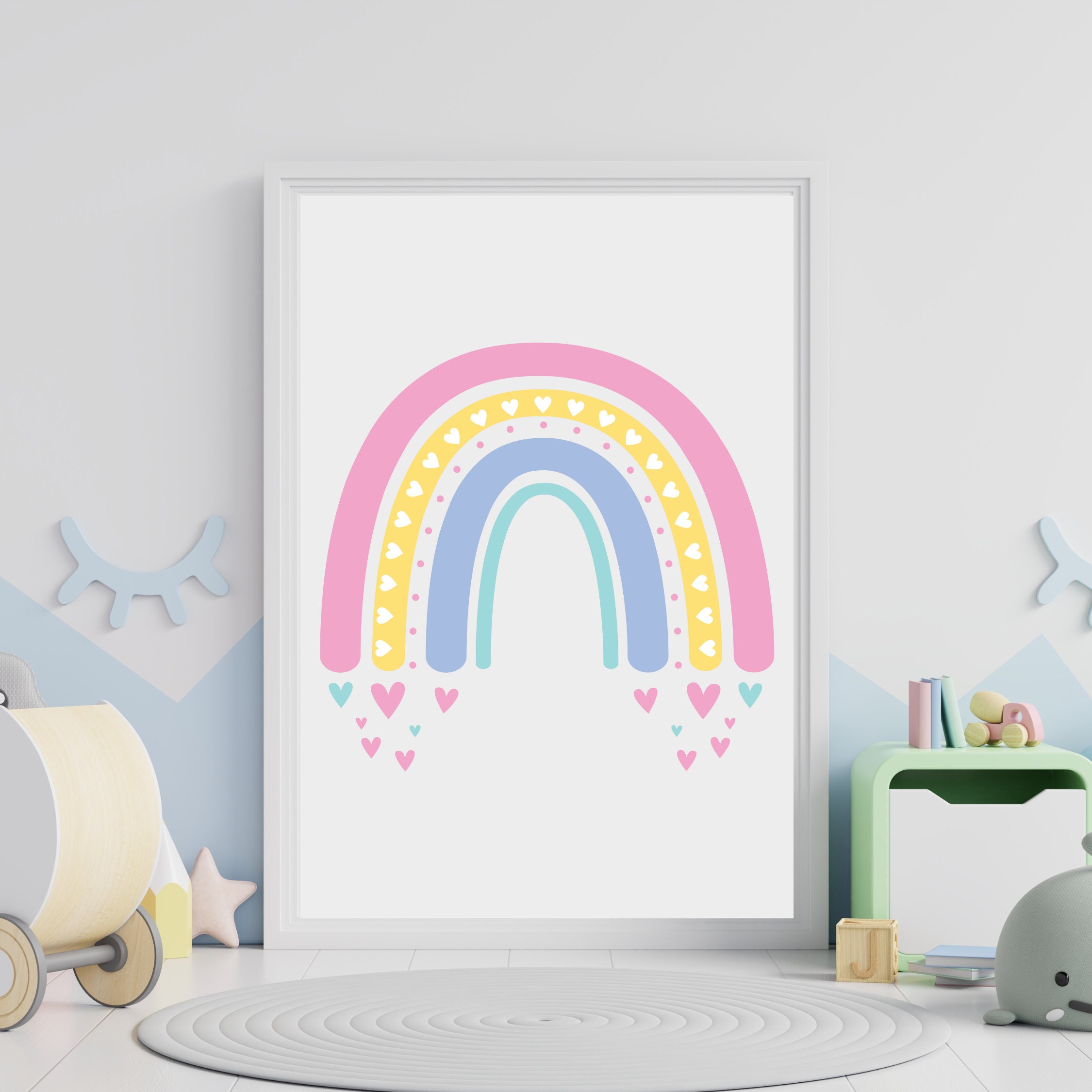 Rainbow Wall Art, Rainbow Nursery Decor, PRINTABLE Wall Art, Colorful ...