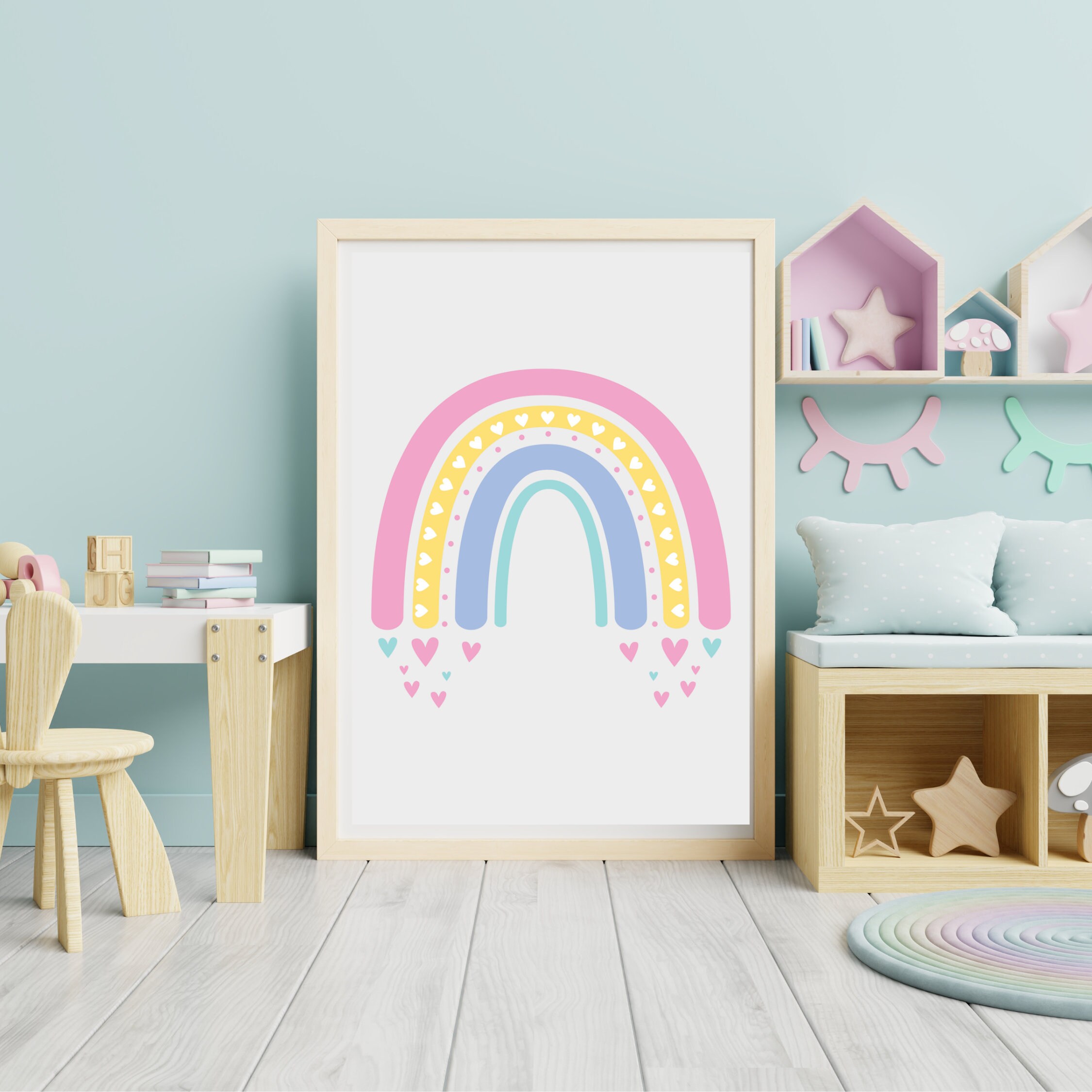 Rainbow Wall Art, Rainbow Nursery Decor, PRINTABLE Wall Art, Colorful ...