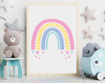 Rainbow Wall Art, Rainbow Nursery Decor, PRINTABLE Wall Art, Colorful Kids Room Decor, Kids Wall Art, DIGITAL DOWNLOAD