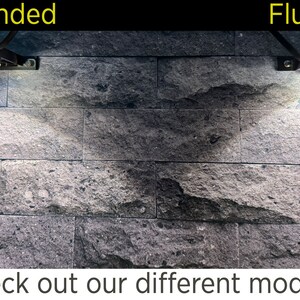 Compare the light washing on the wall of extended and flush mount brackets for Govee Permanent Outdoor Lights 2