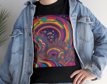Rainbow Graphic T-Shirt: Vibrant Colorful Design