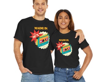 90s Cassette Tape Graphic Tee: Retro Nostalgisches T-Shirt