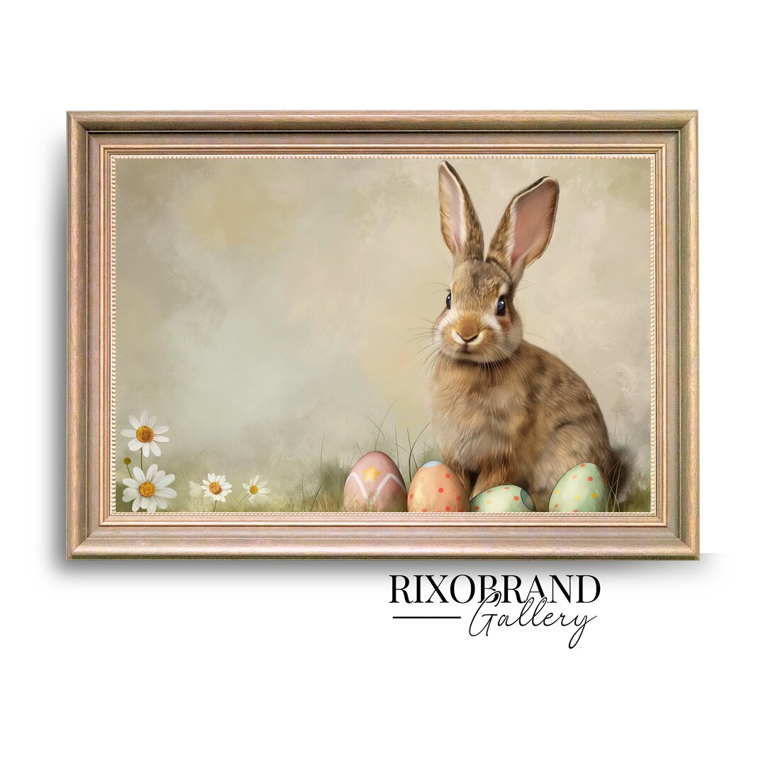 Easter Bunny Printable Vintage Easter Wall Art Decor Spring Print ...