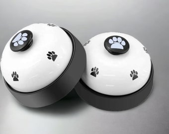 Pet Potty Training Bells - Set of 2 | Dog & Cat Doorbells with Non-Skid Base - White