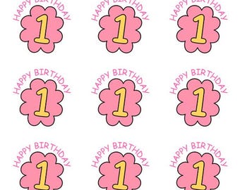 15 x Happy Birthday 1 Cake Toppers