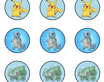 15 x Edible Starter Pokemon Cake Toppers