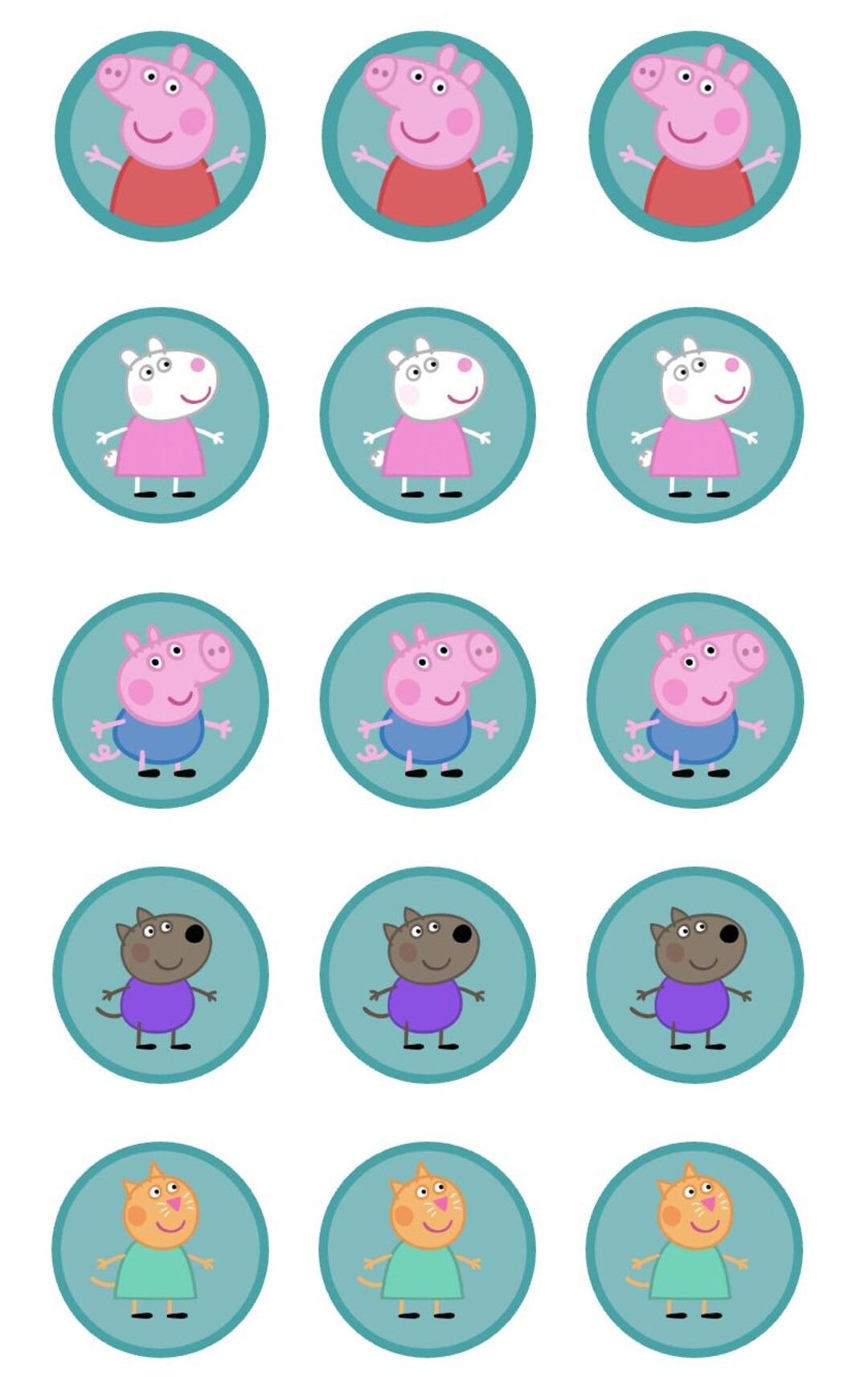 15 X Edible Peppa Pig Cake Toppers Etsy