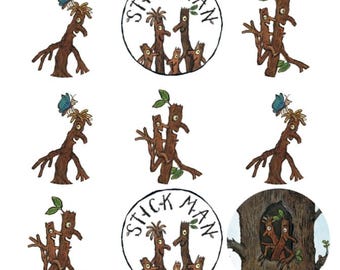 15 x Stick Man Cake Toppers, wafer paper, icing sheets