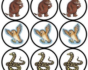 15 x Gruffalo Cake Toppers, wafer paper, icing sheets