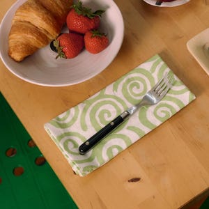 Hand-Printed Cloth Linen Dinner Napkins
