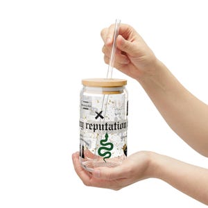 In My Reputation Era Iced Coffee Glass, 16oz with Straw Included | BPA-Free | Perfect for Swifties