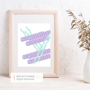 Cytoskeleton Digital Wall Art Print, Molecular Cell Biology, Instant Download