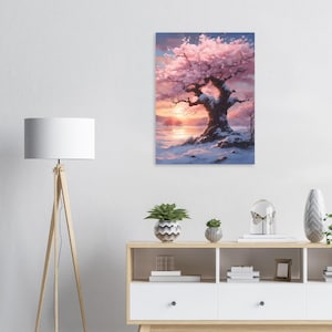 Poster/Poster in carta opaca, che illustra un fiore di ciliegio nel cuore dell'inverno
