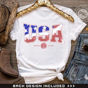 4th Of July Tie Dye Shirt Png, Floral USA Png, July 4th Png File, Retro American Png, USA Varsity Png, Independence Day Png, Patriotic Png