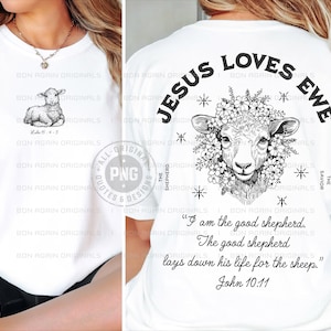 Jesus Loves You PNG: Christian Bible Verse, Lost Sheep Design (Digital Download)