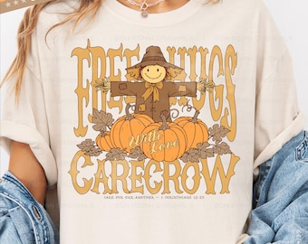 Christian Halloween PNG: Scarecrow & Pumpkin Patch Design (Digital Download)
