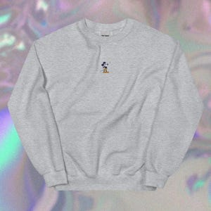 Embroidered Vintage Mickey Crewneck - Classic Disney Character Sweatshirt