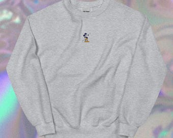 Sudadera con cuello redondo y bordado vintage de Mickey: personaje clásico de Disney