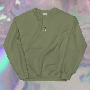 Embroidered Vintage Mickey Crewneck - Classic Disney Character Sweatshirt