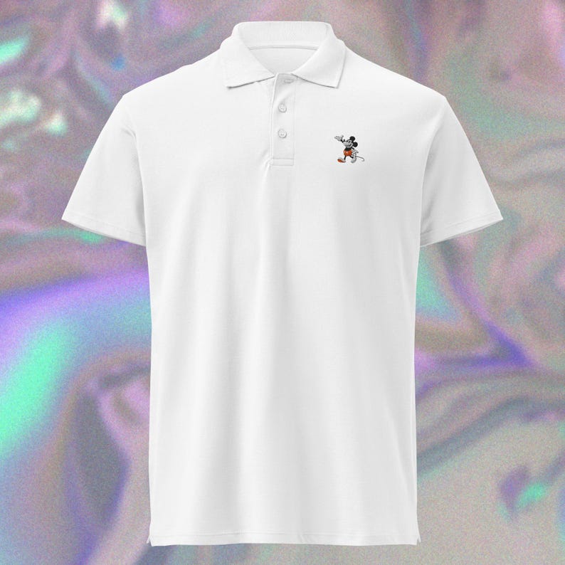 Embroidered Vintage Mickey Premium Pique Polo- Classic Disney Character Polo