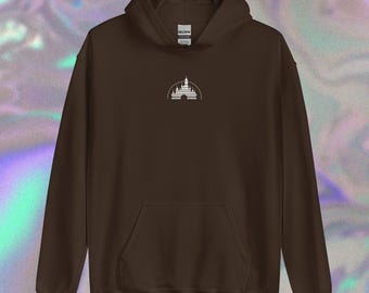 Sudadera con capucha con diseño de castillo de Disney bordado - Linda sudadera con capucha de Disney
