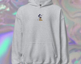 Embroidered Vintage Mickey Sweatshirt - Classic Disney Character Hoodie