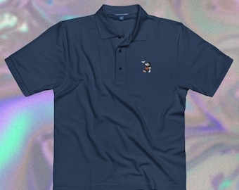 Avon Celli Polo Shirt Men 56 XL Blue 100% Cotton Band Collar