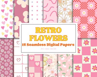 Seamless Floral Pattern: Printable Digital Paper for Scrapbooking (JPG, 12x12 inches), Bundle