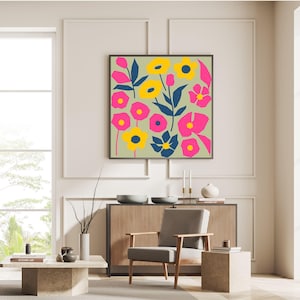 Stampe artistiche floreali da abbinare e mixare – Download digitale, arte murale botanica colorata, stampa artistica vintage, arte stampabile boho, poster del mercato dei fiori