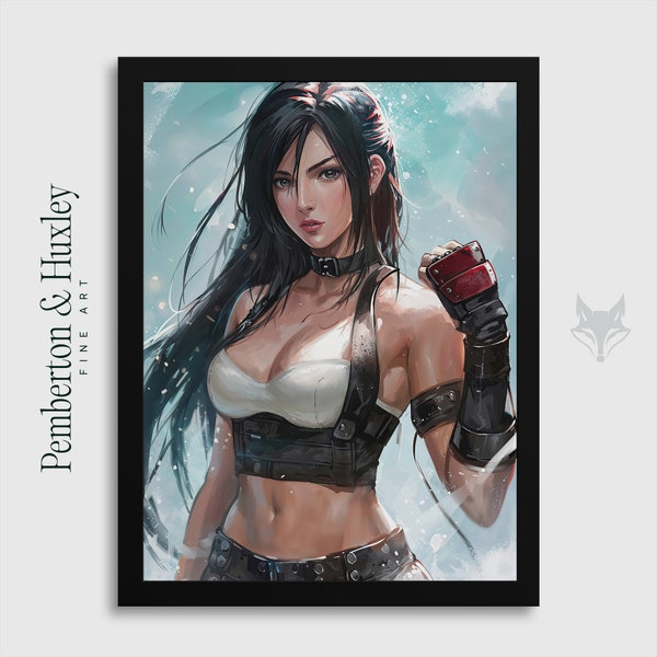 Le coeur d'AVALANCHE : le portrait de Tifa Lockhart | Impression d'art de qualité absurde | Illustrations du jeu