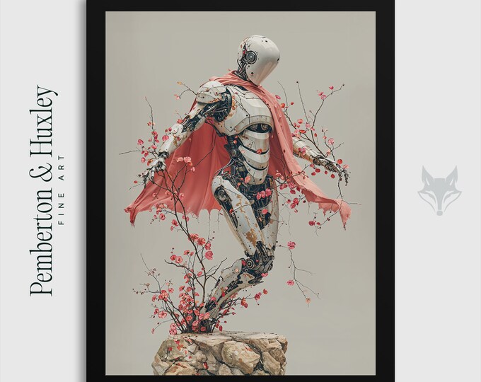 Ballet of the Blossoms: The Ensnared Dancer | Cyberpunk Art Print