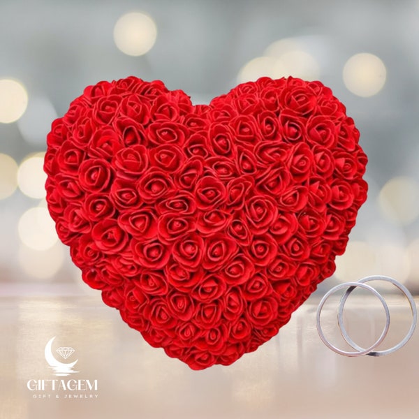 Coeur de rose artificiel fabriqué à la main : superbe pièce de décoration pour une romance éternelle