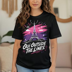 Eiffel Tower Graphic Tee: Trendy Parisian Skyline Shirt