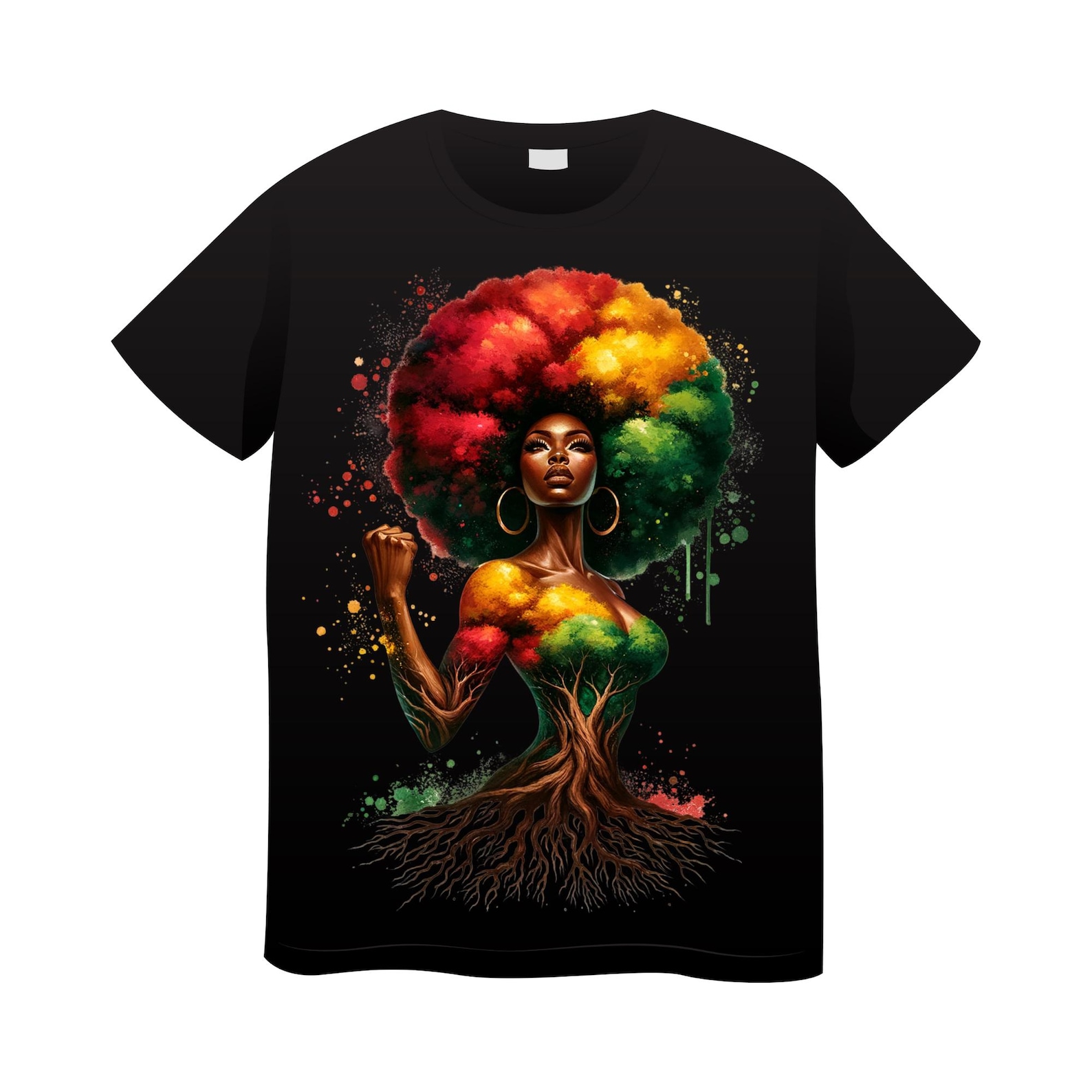 Afro Tree Woman Png, Black Queen Clipart, Melanin Roots Art ...
