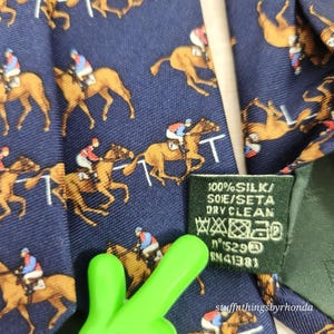 Vintage Derby Polo Ralph Lauren Tie Horse Racing Motif 100% Silk 58"x3" image 5