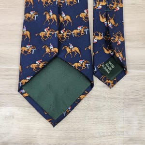 Vintage Derby Polo Ralph Lauren Tie Horse Racing Motif 100% Silk 58"x3" image 4