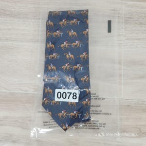 Vintage Derby Polo Ralph Lauren Tie Horse Racing Motif 100% Silk 58"x3" image 9