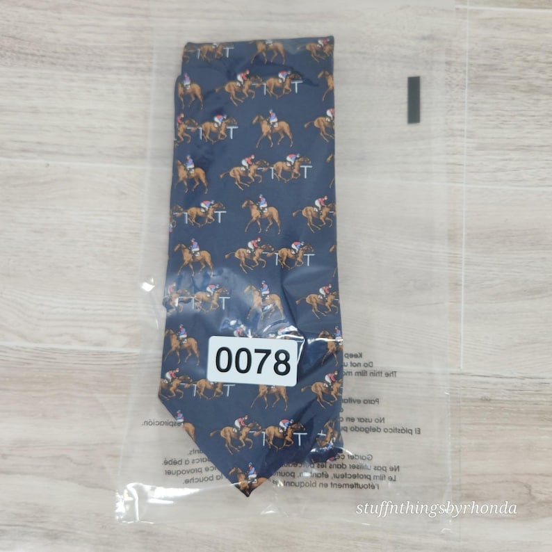 Vintage Derby Polo Ralph Lauren Tie Horse Racing Motif 100% Silk 58"x3" image 9