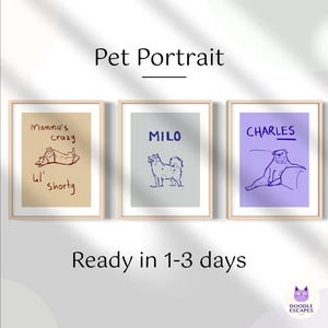 Custom Line Drawing Pet Outline Sketch From Photo Personalized Simple Dog Art Pet Portrait Digital Printable Wall Art Dog Lover Gift Poster