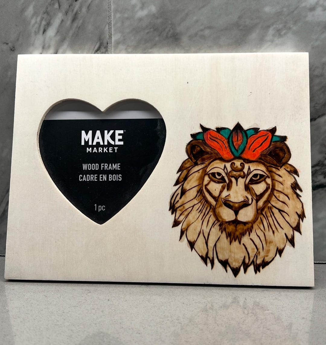 Unique Pyrography Art Wooden Frames Heart Cutout Design - Etsy