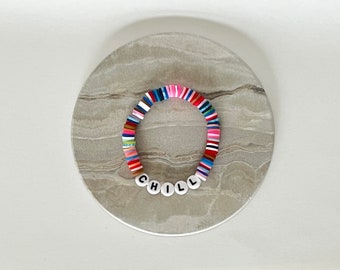 Beaded colorful word bracelets