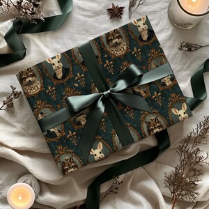 Cottage Core Victorian Woodland Animal Portraits in Frames Gift Wrapping Paper - Vintage Gift Wrap, Holiday Christmas Baby Shower image 5
