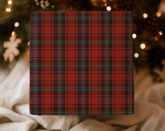 Traditional Red, Green, Black Christmas Plaid Tartan Gift Wrapping Paper - Christmas Gifting Accessories, Holiday Wrap, Luxury Gift