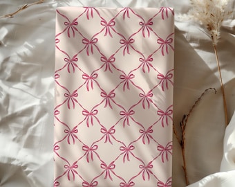 Pink Coquette Ribbon Gift Wrapping Paper Sheets - Birthday, Bridal Shower, Wedding Gift Wrap, Christmas, Mother's Day, Vintage Aesthetic