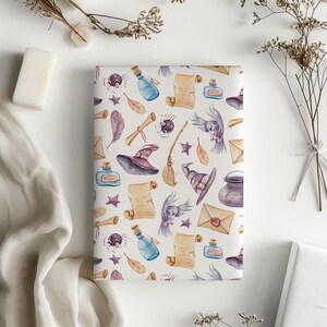 Whimsical Wizarding Witches Gift Wrapping Paper Sheets - Halloween Gifting, Cute Birthday Gift Wrap, Fall Gift Accessory, Kids Wrapping