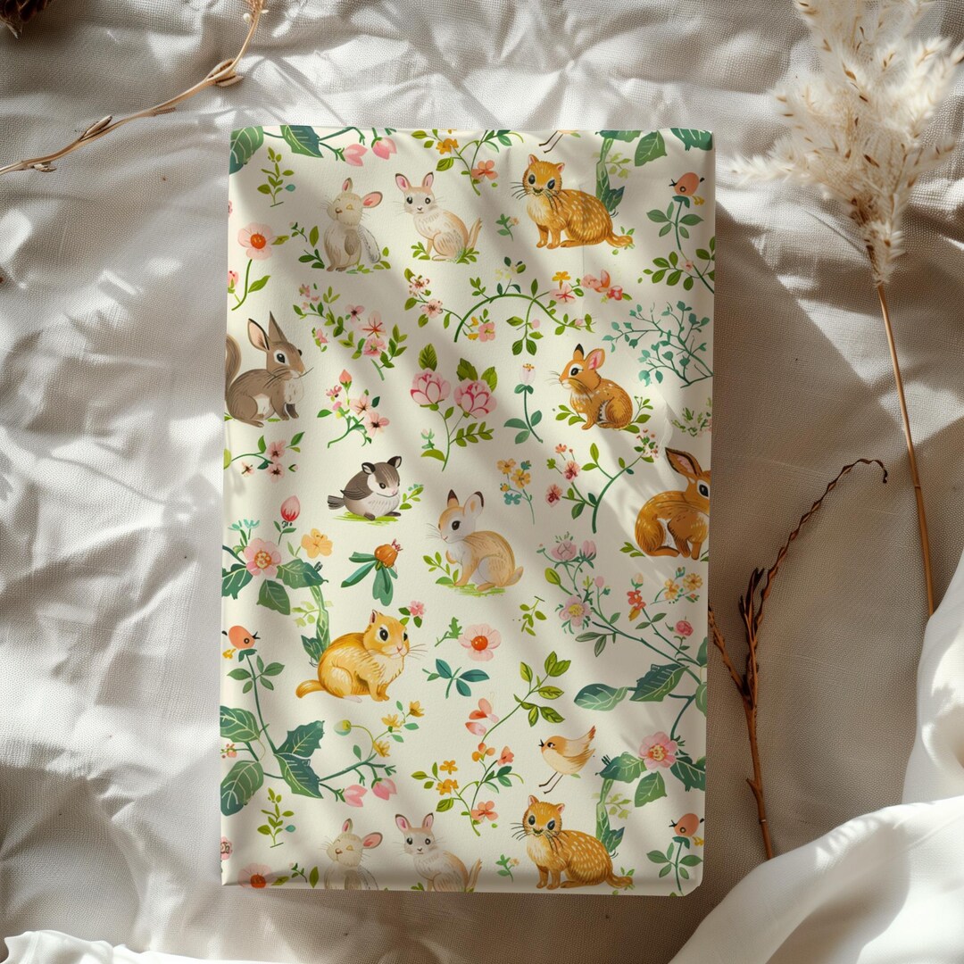 Vintage Springtime Animals With Floral Design Gift Wrapping Paper ...