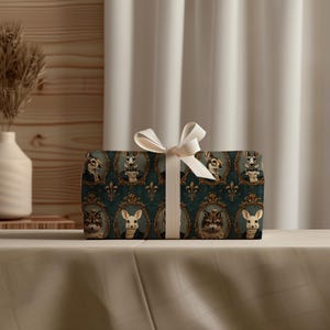 Cottage Core Victorian Woodland Animal Portraits in Frames Gift Wrapping Paper - Vintage Gift Wrap, Holiday Christmas Baby Shower image 2