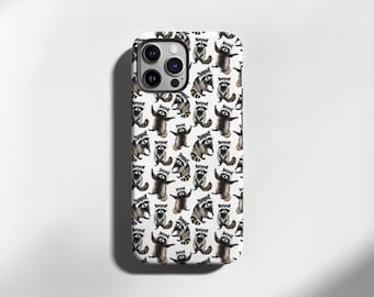 Silly Raccoon Tough Phone Case - For iPhones and Samsung Galaxy - Minimalist Aesthetic - Animal Lover - Quirky Phone Case - Accessory