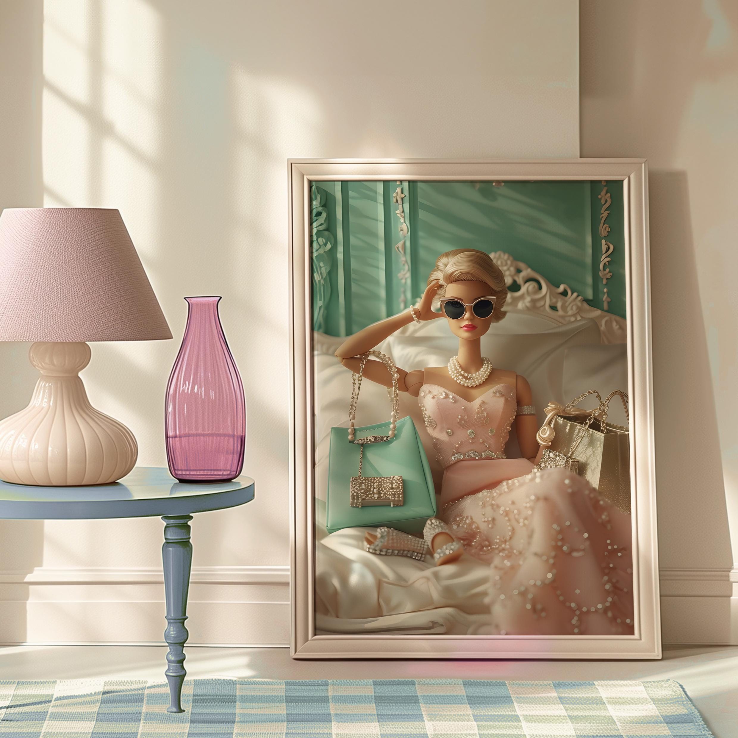 Classy Babe Doll In A Gown Matte Vertical Poster Art Print - Maximalist Wall Art, Modern Home Decor, Vintage Aesthetic, Summer Trendy