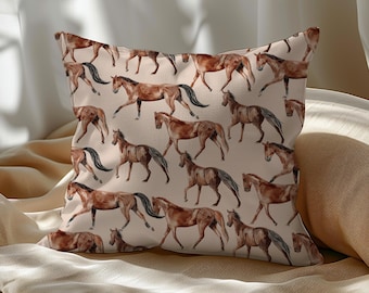 Equestrian Horse Minimalist Square Throw Pillow